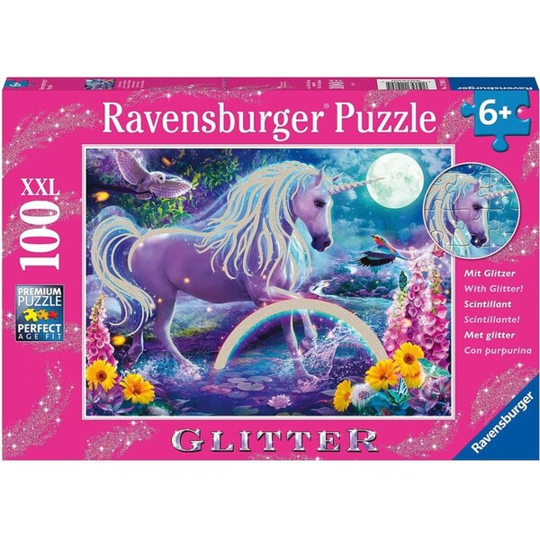 100pc Ravensburger Glitter Unicorn Jigsaw Puzzle Game 49x36cm Kids/Family 6y+