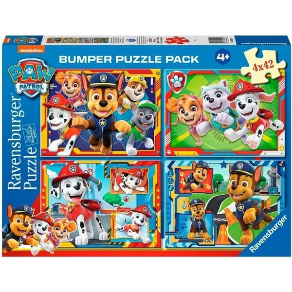 4x42pc Ravensburger Paw Patrol Team Bumper Jigsaw Puzzle Game 36x26cm Kids 3+