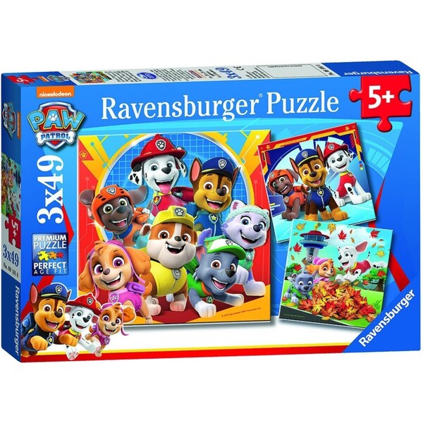 3x49pc Ravensburger Paw Patrol Just Yelp For Help Jigsaw Puzzle 21x21cm 5y+