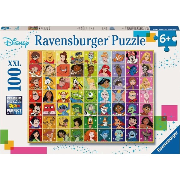 100pc Ravensburger Disney Multi Character Jigsaw Puzzle Game 49x36cm Kids 6y+