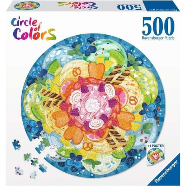 500pc Ravensburger Ice Cream Circle Family/Teens Jigsaw Puzzle Game/Toy 52cm