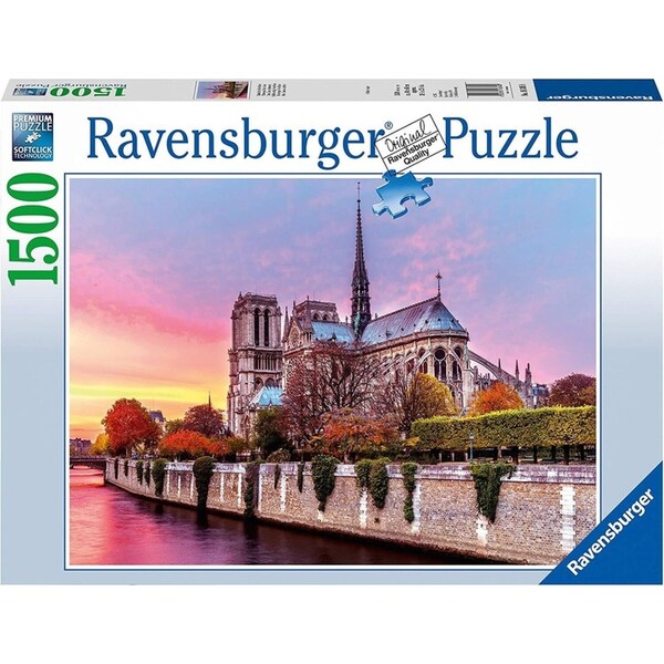 1500pc Ravensburger Picturesque Notre Dame Family Jigsaw Puzzle Game 80x60cm