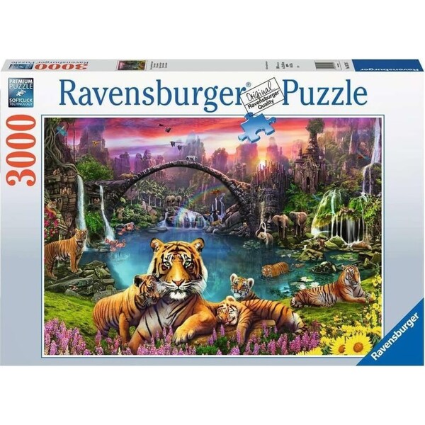 3000pc Ravensburger Tigers In Paradise Family Jigsaw Puzzle Game 121x80cm