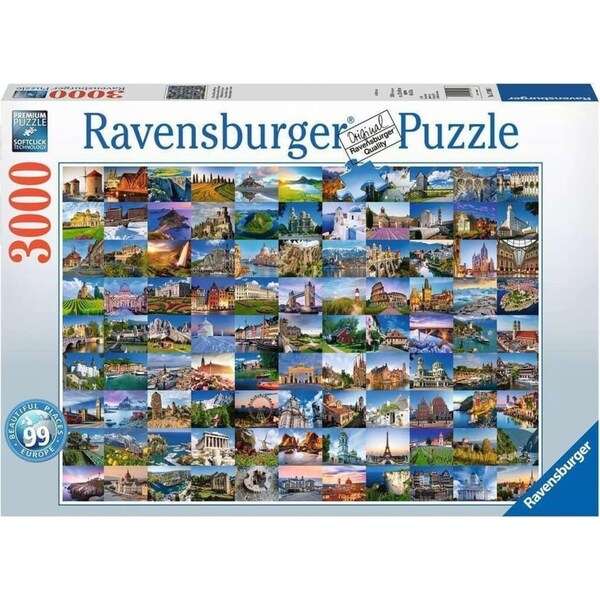 3000pc Ravensburger 99 Beautiful Places Of Europe Family Jigsaw Puzzle Game