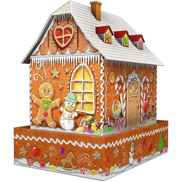 216pc Ravensburger Ginger Bread House Night Edition 3D Jigsaw Puzzle Game 10+