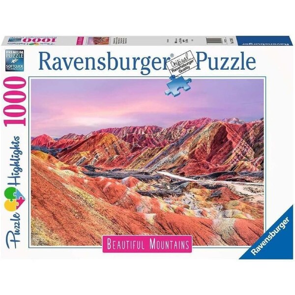 1000pc Ravensburger Rainbow Mountains China Family Jigsaw Puzzle Game 70x50cm