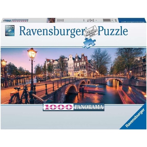 1000pc Ravensburger Evening In Amsterdam Family Jigsaw Puzzle Game 70x50cm