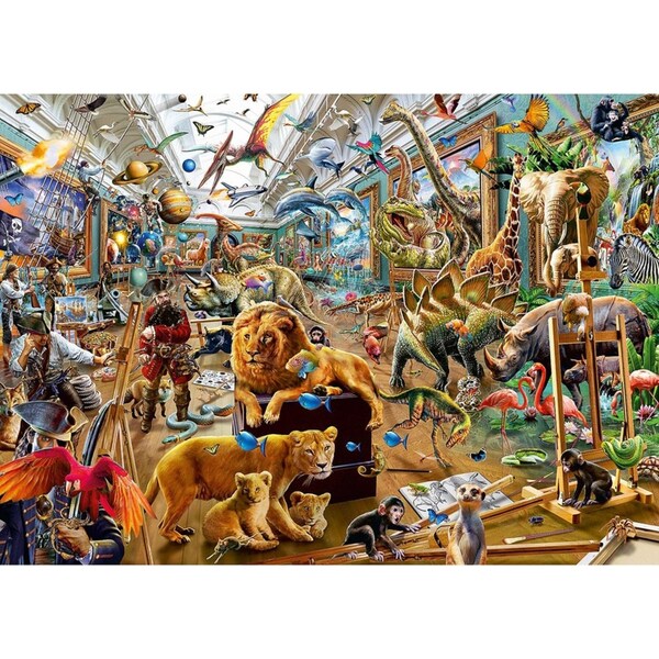 1000pc Ravensburger Chaos In The Gallery Family Jigsaw Puzzle Game 70x50cm