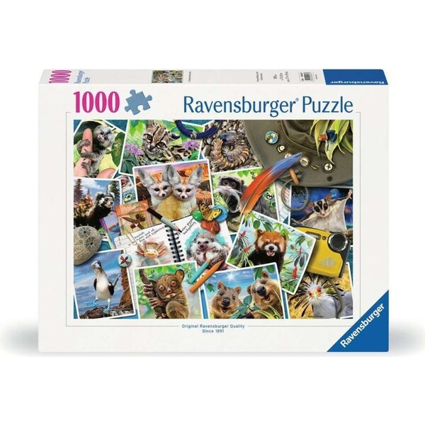 1000pc Ravensburger A Traveler's Animal Journal Family Jigsaw Puzzle Game