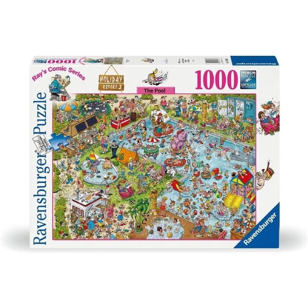 1000pc Ravensburger Holiday Resort 3 The Pool Family Jigsaw Puzzle 70x50cm