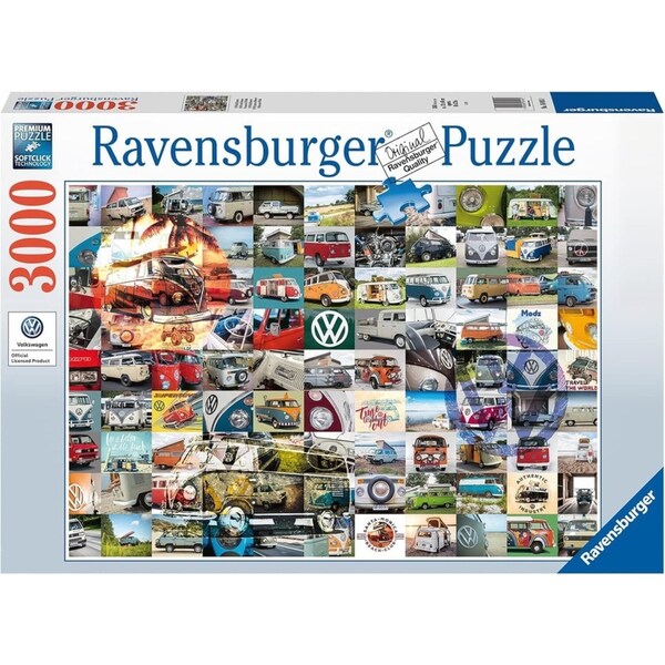 3000pc Ravensburger 99 VW Bulli Moments Family Jigsaw Puzzle Game 121x80cm