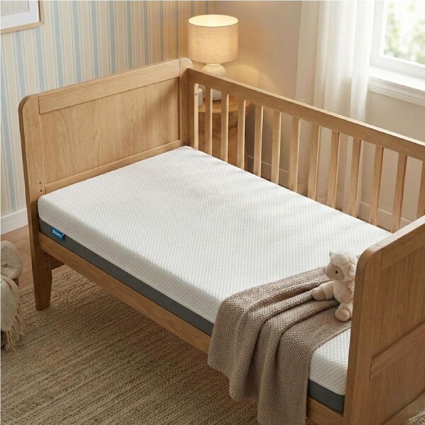 DreamZ Baby Cot Mattress 130x70cm Cooling Gel Memory Foam Reversible13cm Thick with Removable Washable Cover