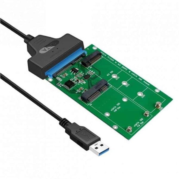 Simplecom SA221 USB 3.0 to mSATA + NGFF M.2 (B Key) SSD 2 in 1 Combo Adapter