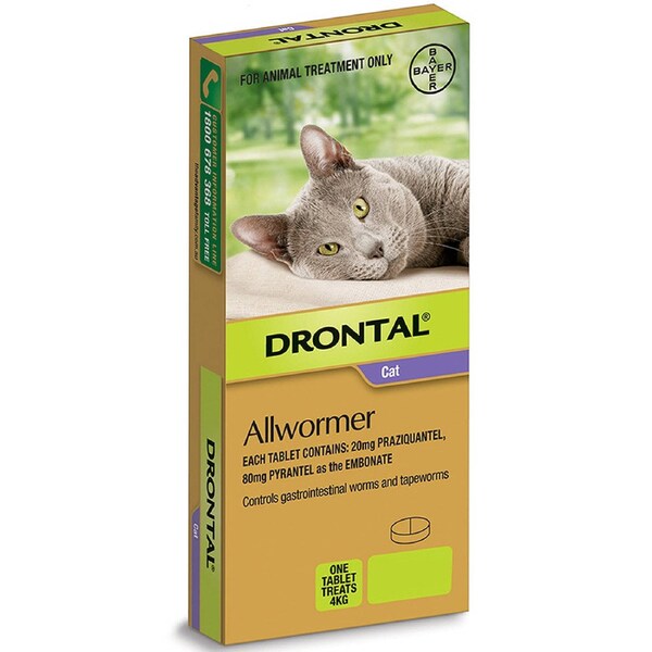 Drontal Allwormer Ellipsoid Cat 4kg 2 Pack