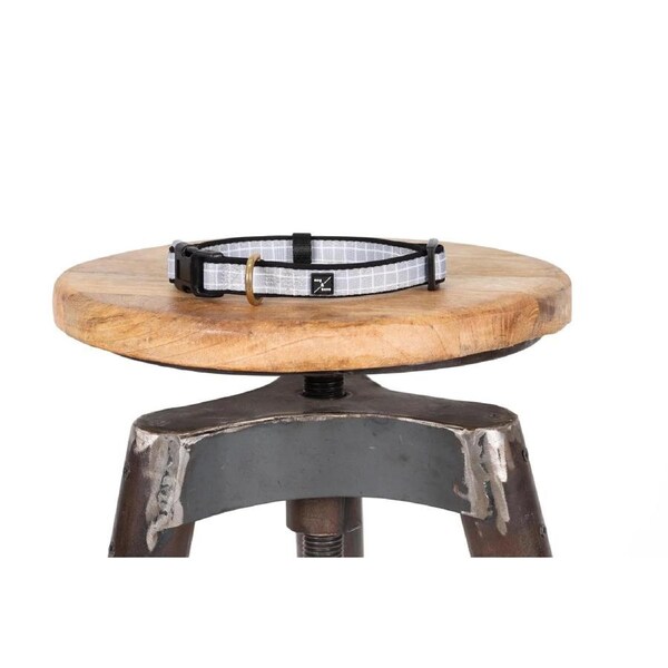 Mog & Bone Neoprene Dog Collar - Grey Check Print Small
