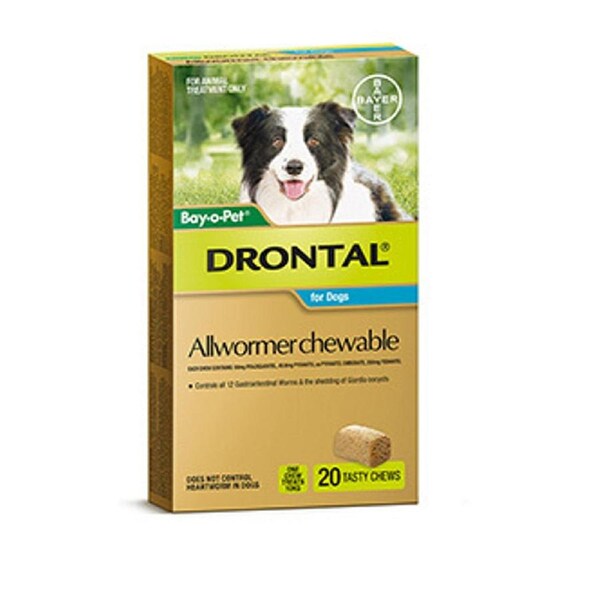 Drontal For Medium Dogs 10kg Chewable 2 Pack
