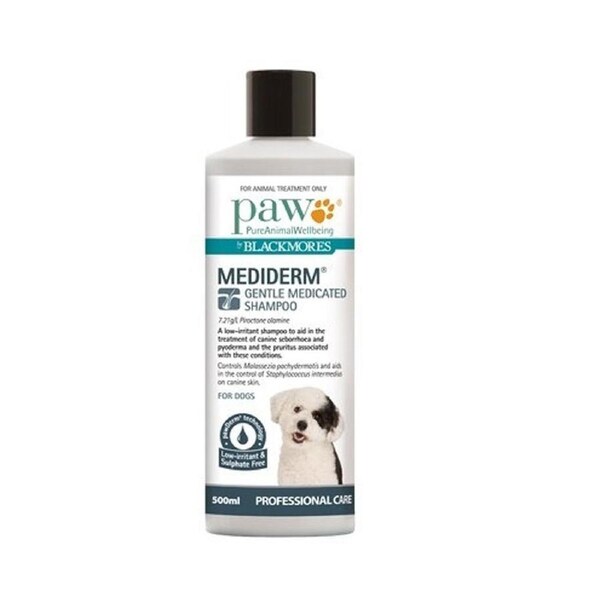 Paw By Blackmores Mediderm Gentle Medicated Shampoo For Dogs 500ml