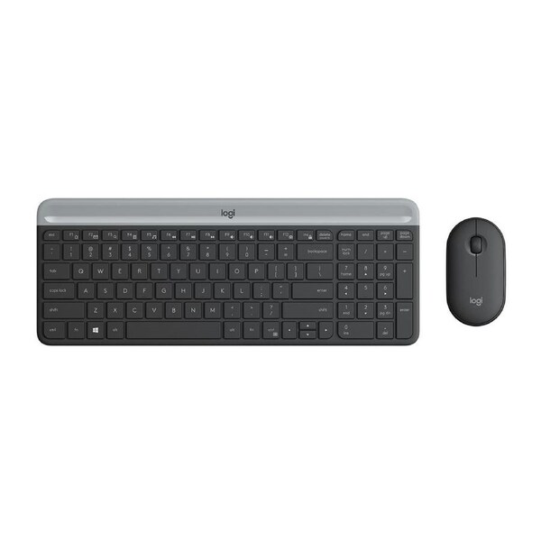 Logitech MK470 Slim keyboard Mouse included RF Wireless Graphite, Silver