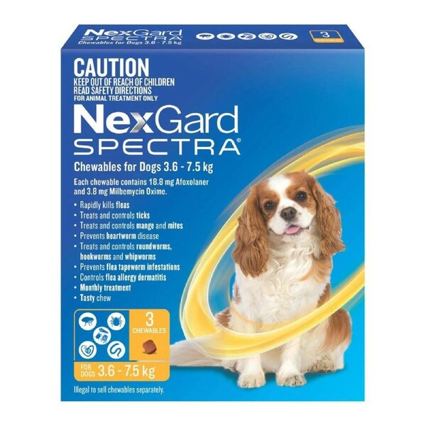 Nexgard Spectra Chews For Small Dogs 3.6-7.5kg - 3pk