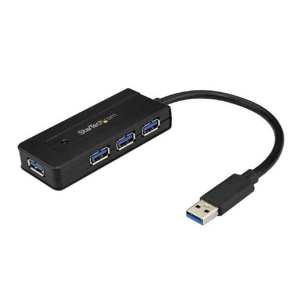 StarTech ST4300MINI interface hub USB 3.2 Gen 1 (3.1 Gen 1) Type-A 5000 Mbit/s Black