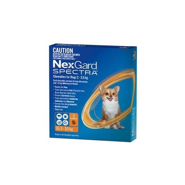 Nexgard Spectra For Extra Small Dogs 2-3.5kg - 3pk