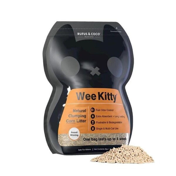 Rufus & Coco Wee Kitty Clumping Corn Cat Litter 9kg