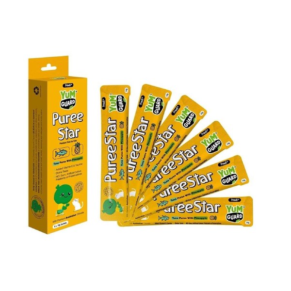 Yumguard Puree Star Tuna With Pineapple Cat Treat 6X14g