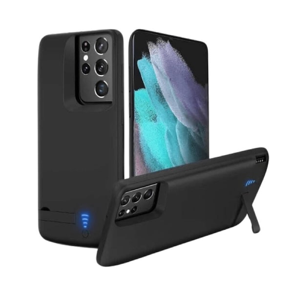 3 in 1 Case For Samsung S21 Plus - Phone Cover with Built in Stand & Power Bank - Slim & Strong
