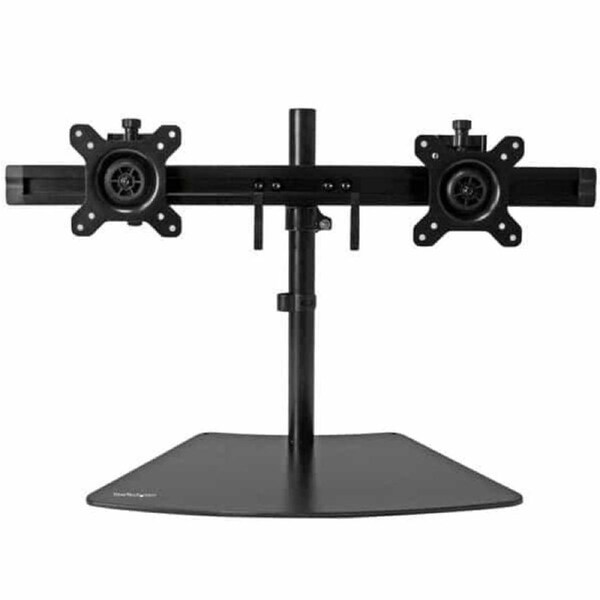 Startech Dual Monitor Stand, Up To 24", Horizontal, H/Adj, Vesa, Black, 5Yr