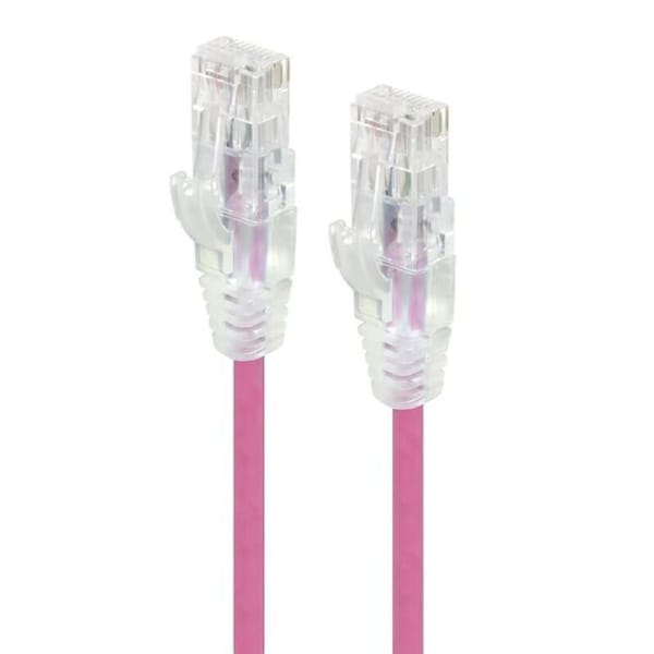 Alogic 0.30m Pink Ultra Slim Cat6 Network Cable UTP 28awgSeries Alpha Patch Cables - C6S-0.30PNK