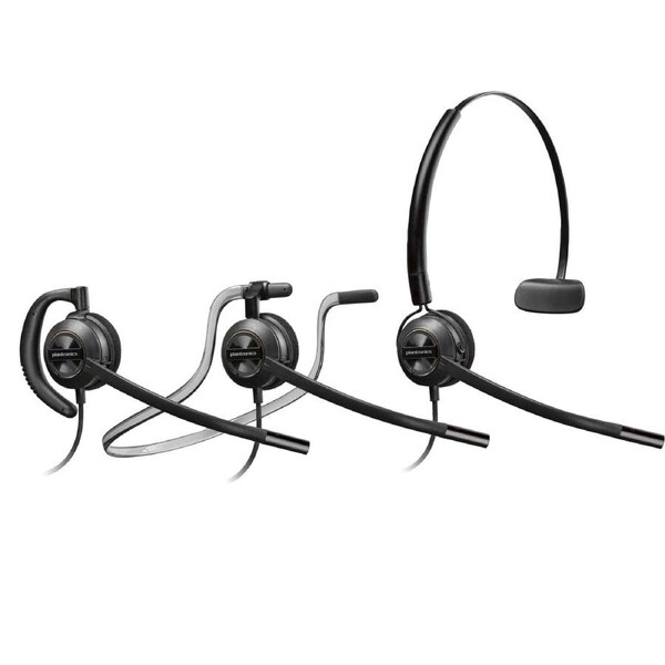 HP POLY EncorePro 540 Convertible Headset +Quick Disconnect Wired Head-band Calls/Music Black