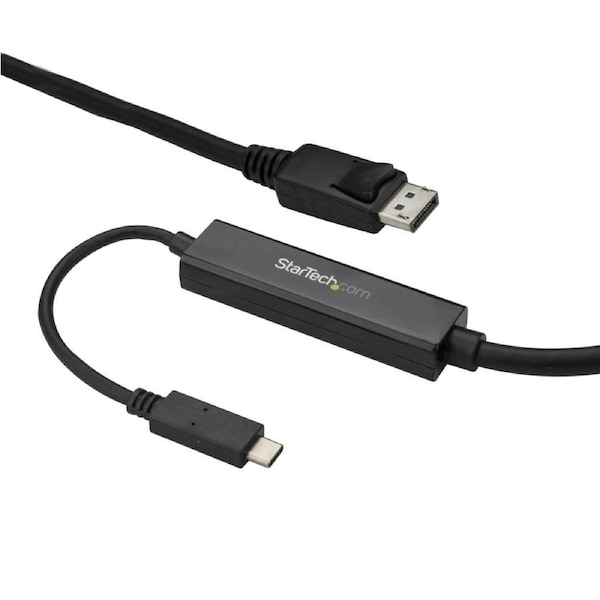 StarTech CDP2DPMM3MB 3m USB C to DisplayPort 1.2 Cable 4K 60Hz - USB-C to DisplayPort Adapter Cable - HBR2 USB Type-C DP Alt Mode to DP Monitor Video Cable - Works w/Thunderbolt 3 - Black