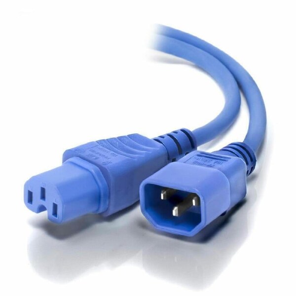 Alogic 2m IEC C14 to C15 High TemperatureMale FemaleBlue Power Cables - MF-C14C15-02-BLU