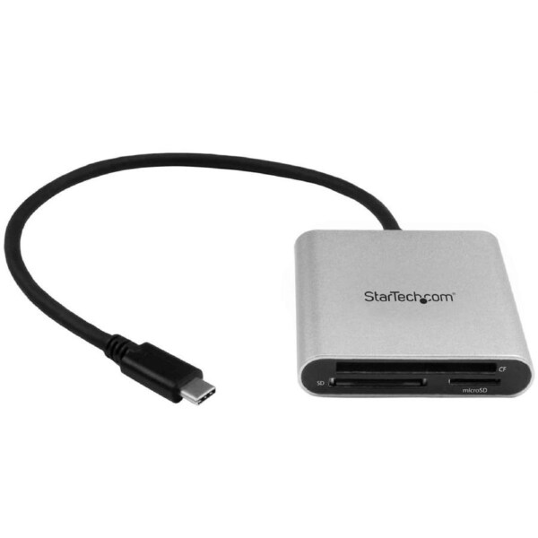 StarTech FCREADU3C card reader USB 3.2 Gen 1 (3.1 Gen 1) Type-C Black, Silver
