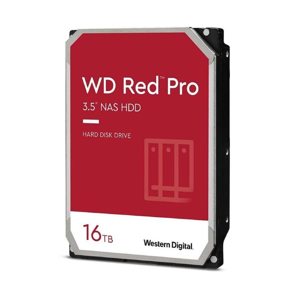 Western Digital WD Red Pro 16TB 3.5' NAS HDD SATA3 7200RPM 512MB Cache 24x7 300TBW ~24-bays NASware 3.0 CMR Tech 5yrs wty
