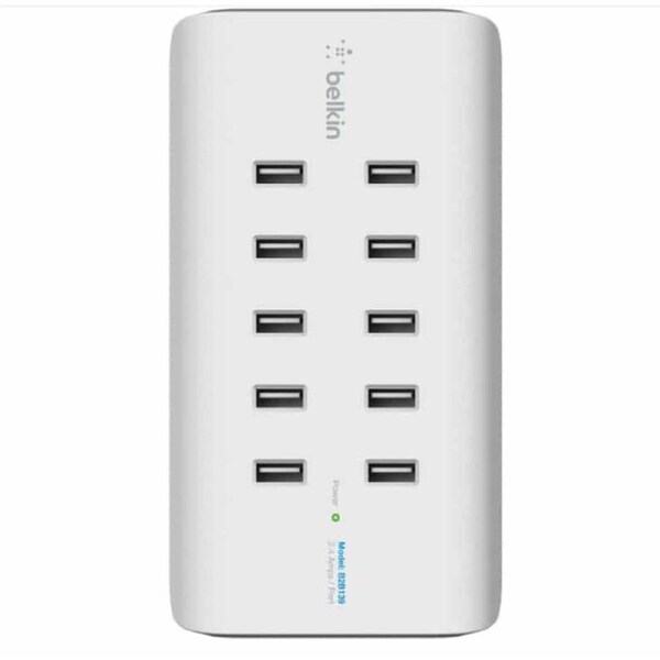 Belkin RockStar 10-Port USB Charging Station / Hub (B2B139au)10xUSB-A Ports(2.4Amps),Intelligent Charging,Wall / Desk mountable,Overcurrent protection