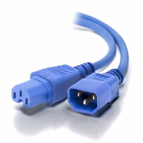 Alogic 0.5m IEC C14 to C15 High TemperatureMale FemaleBlue Power Cables - MF-C14C15-0.5-BLU