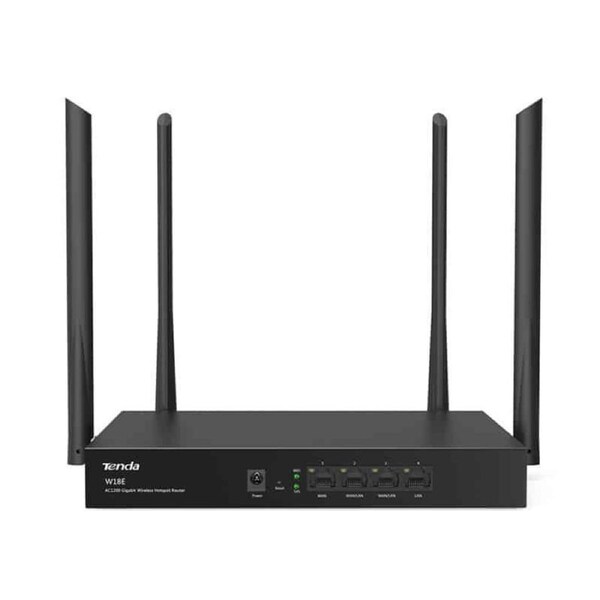 Tenda W18E wireless router Gigabit Ethernet Dual-band (2.4 GHz / 5 GHz) Black