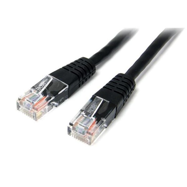 StarTech 15m Cat5e Black Molded RJ45 UTP Cat 5e Patch Cable - 15 m Patch Cord