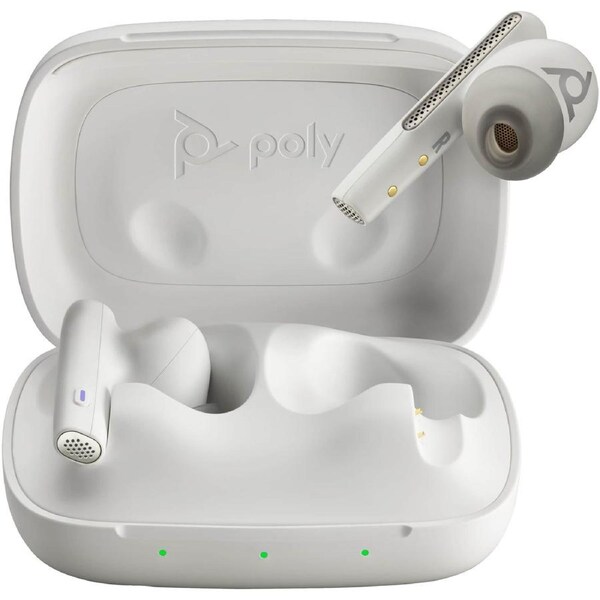 HP Poly Voyager Free 60 Uc M White Sand Earbuds +Bt700 Usb-A Adapter +Basic Charge Case Headset Wireless In-Ear Calls/Music Usb Type-A Bluetooth