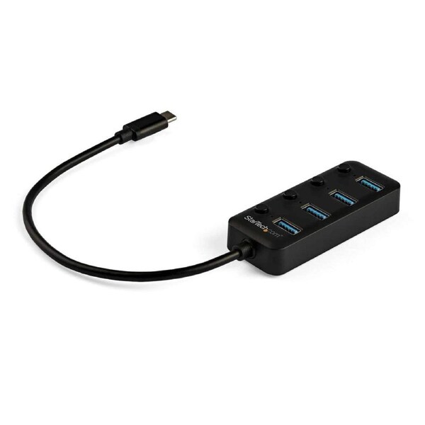 StarTech HB30C4AIB interface hub USB 3.2 Gen 1 (3.1 Gen 1) Type-C 5000 Mbit/s Black