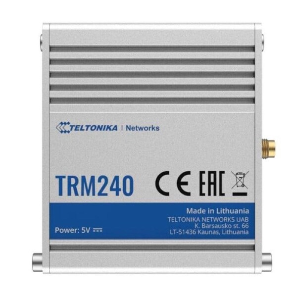 Teltonika TRM240 - the industrial grade USB LTE Cat 1 Modem with a rugged housing and external antenna connector for better signal coverage