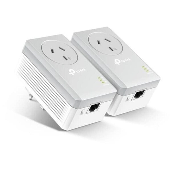 TL-PA4010P KIT - TP-Link TL-PA4010PKIT AV600 Powerline Adapter with AC Pass Through Starter Kit 600Mbps HomePlug AV 1x100Mbps LAN Power Socket 300m ~TL-PA4016P KIT