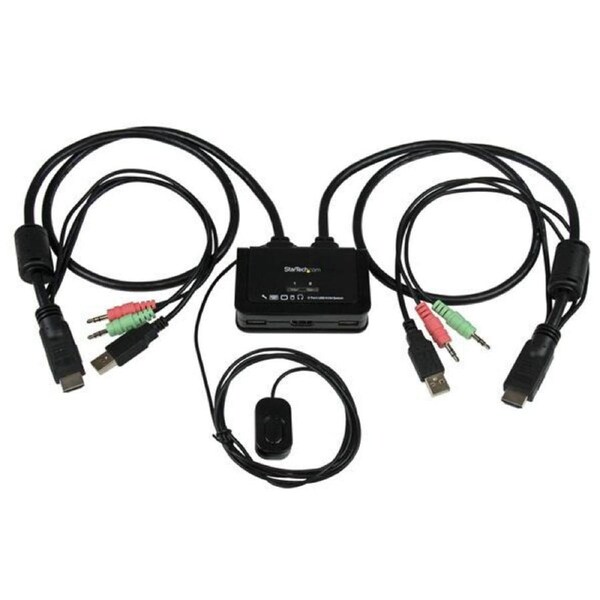 StarTech 2 Port USB HDMI Cable with Audio and Remote Switch USB Powered