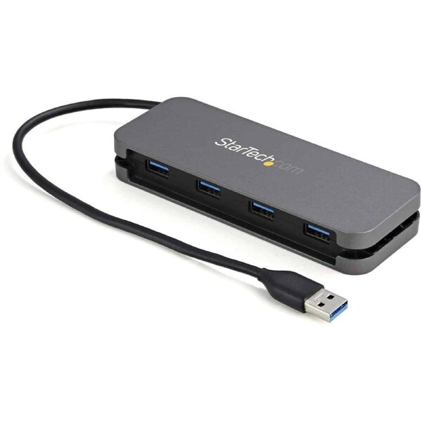 StarTech HB30AM4AB interface hub USB 3.2 Gen 1 (3.1 Gen 1) Type-A 5000 Mbit/s Black, Grey