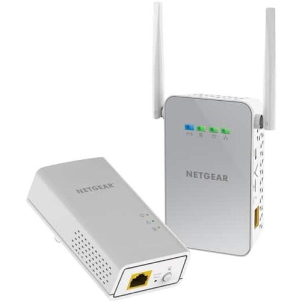 Netgear PLW1000-100AUS 1Gbe Powerline Kit, Wifi, 2 Pack, 2yr