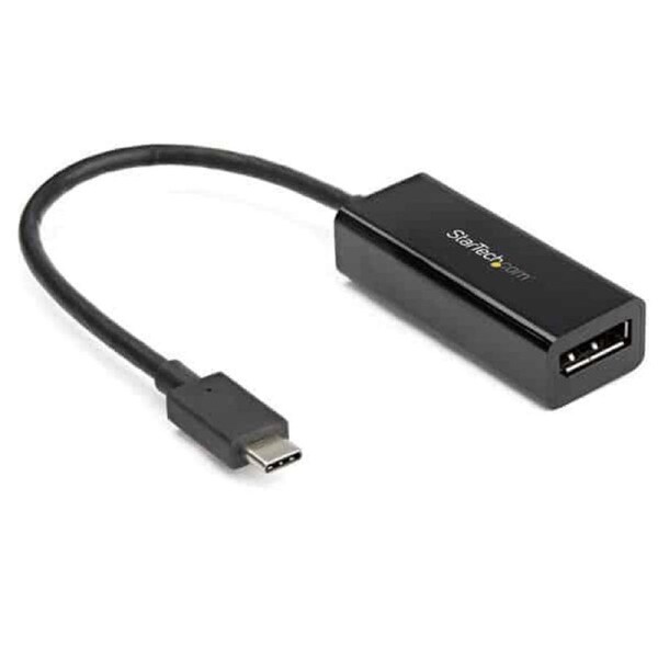 StarTech CDP2DP14B USB C to DisplayPort Adapter - 8K/5K/4K USB Type C to DP 1.4 Alt Mode Video Converter - HBR3/DSC/HDR - 8K 60Hz Thunderbolt 3 Compatible DisplayPort Monitor Display Adapter