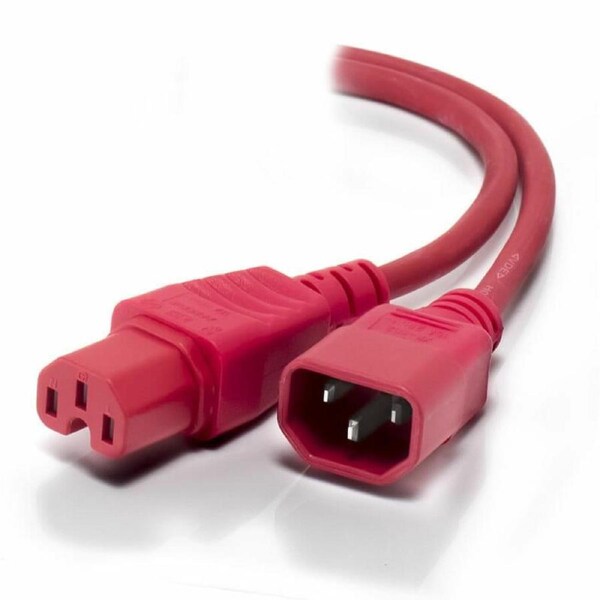 Alogic 3m IEC C14 to C15 High TemperatureMale FemaleRed Power Cables - MF-C14C15-03-RD