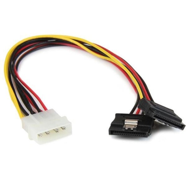 StarTech 12in LP4 to 2x Latching SATA Power Y Cable Splitter Adapter - 4 Pin LP4 to Dual SATA