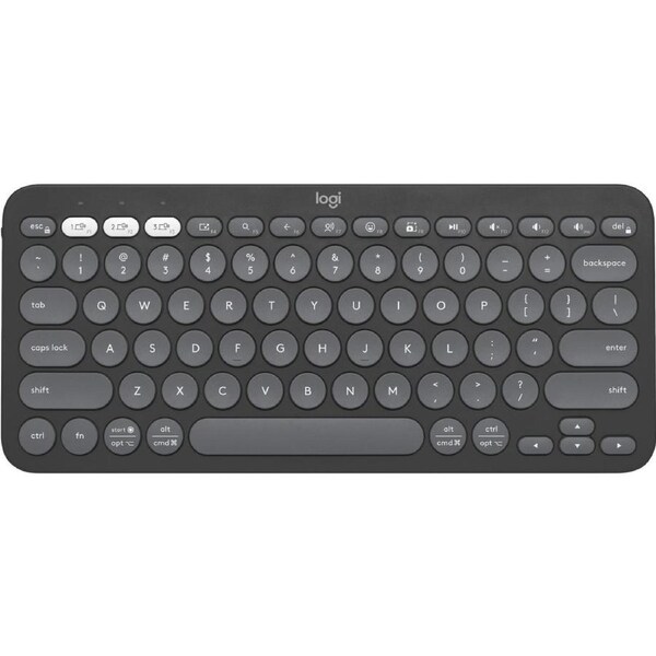 Logitech Pebble Keys 2 K380s keyboard RF Wireless + Bluetooth QWERTY English Graphite